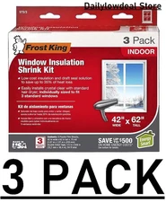 3 PACK Window Insulation Kit for Winter, Cold Drafts, Easy Install Film
