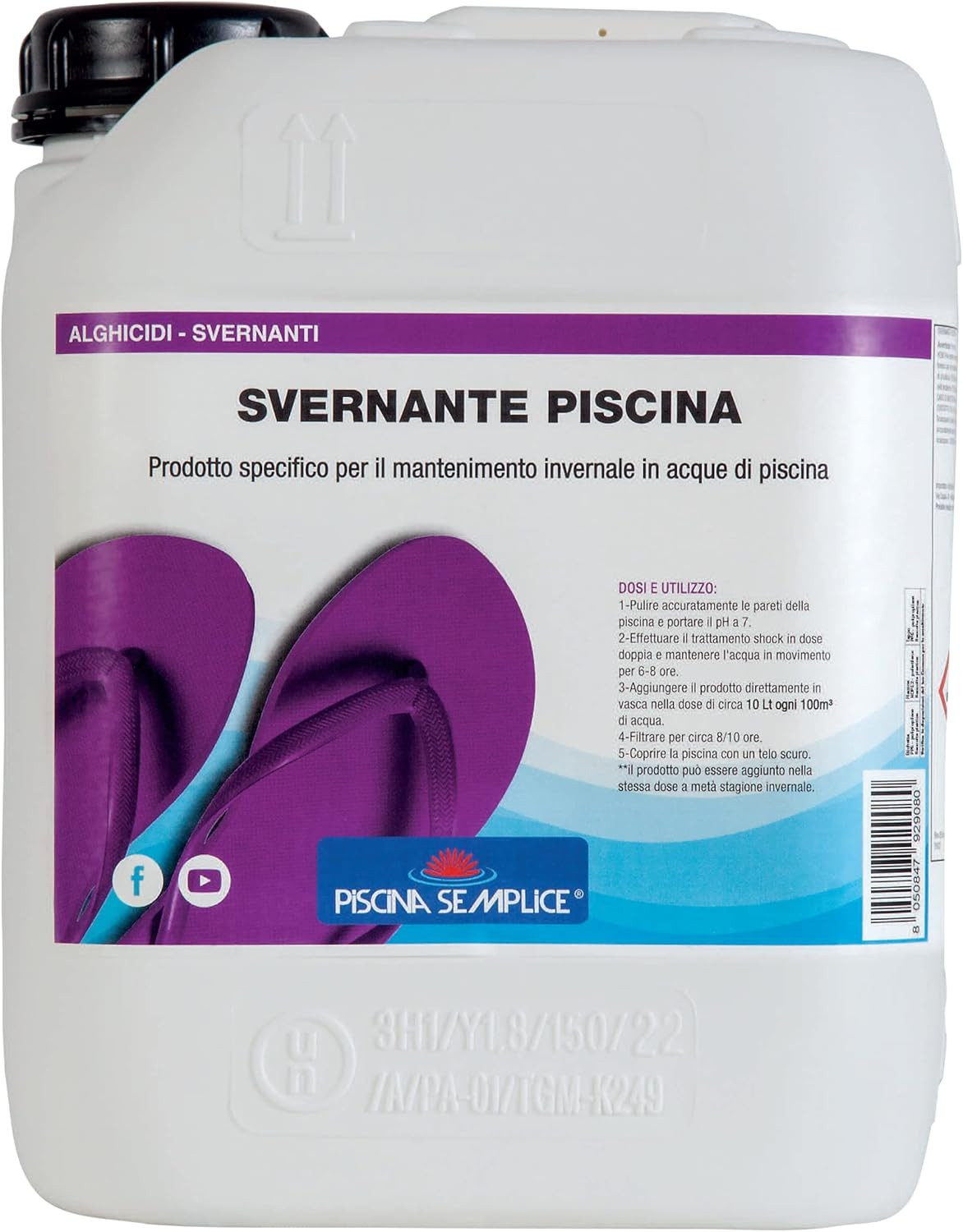 Come Chiudere la Piscina con Svernante Liquido Semplice - 5 Kg