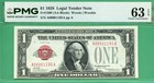 2 CONSECUTIVE & LOW 4 DIGIT SERIALS - 1928 $1 USN - Fr 1500 - BOTH PMG CU 63 EPQ — photo 2