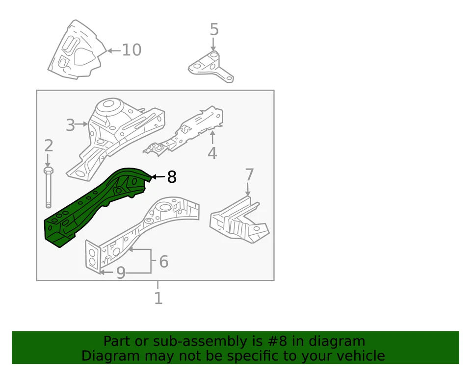Original Ford Rail Reforzado AE5Z-5410009-A CANTIDAD 1 Foto 2 de 3