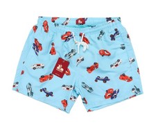 NWT EZZELINO SWIM SHORTS blue sport cars trunks boxer luxury Italy XL