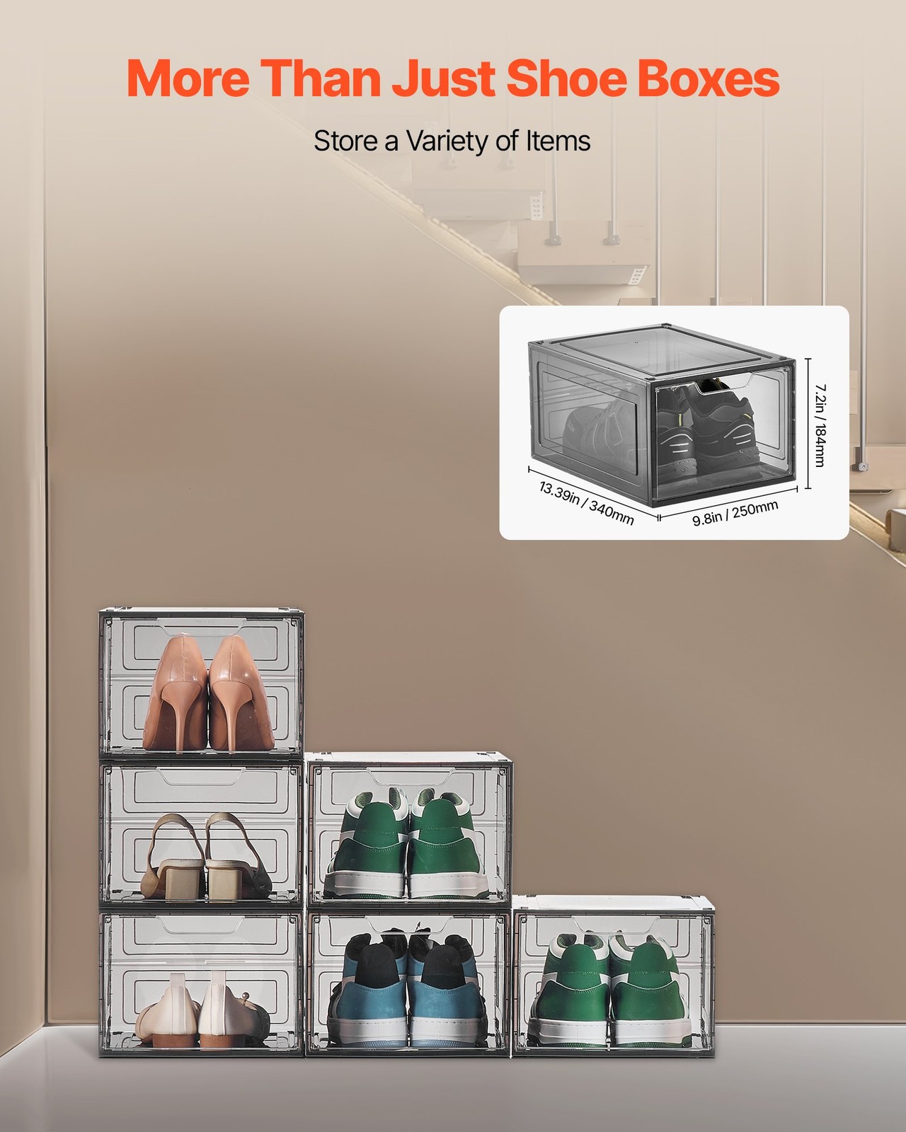 HOT/ Shoe Storage Boxes,6 Pack Clear Stackable Shoe Boxes Storage ...