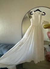 S/W/F White Solid Smocked Maxi Dress High Neck Sleeveless Woven L SWFPD321