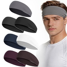 5 Pack Sports Headband for Men, Breathable Mesh Design, Reused  Washed Mens Hea