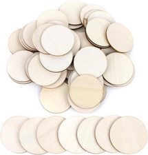 Wood Circles for Crafts - 100 Pack Small Wooden Circles, 2 Inch Unfinished