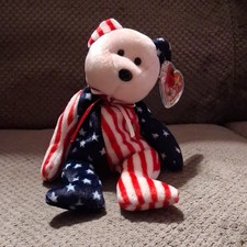 Ty Beanie Baby Patriotic Bear American Flag Original Retired Plush with Tags