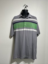 FJ Footjoy Size XL extra large Golf Short Sleeve Polo - G/VGC - Multicoloured