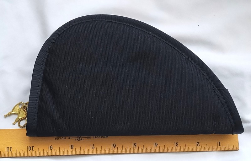 Small Padded Fire Arm Pistol CARRY CASE ~Zippered Black Gun Pouch with Keys