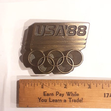 VINTAGE 1988 OLYMPIC BELT BUCKLE