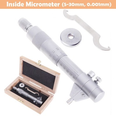 5mm ~ 30mm INSIDE MICROMETER MIC CARBIDE MACHINIST TOOL Edelstahl Holzkiste neu