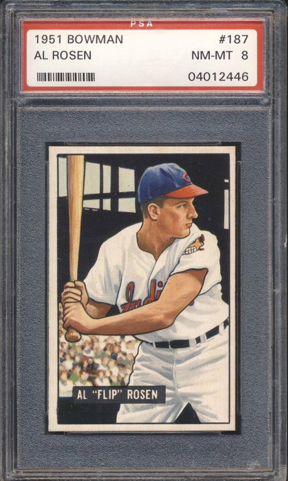1951 Bowman Baseball Al Rosen #187 PSA 8 INDIANS NM-MT (PSA SET BREAK)