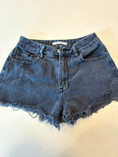 PacSun High Rise Festival Women's 24 Gray Denim Cut Off Shorts 5-Pocket