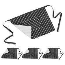2 Count Professional Apron Waiter Server Black Short Aprons for Servers Cosplay