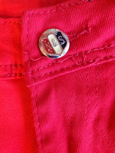 Just Q NAS Fringe Bell Bottoms Lt. Denim Small Red Women's Jeans Rockstar B27 - Picture 7 of 10