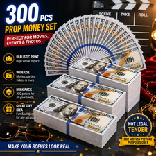 300 PCS 100 DOLLAR BILLS REPLICA PLAY MONEY MOVIE FAKE BANK GAMES KIDS CASH