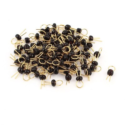 50pcs Black Ceramic Gold Tone Copper Test Pin PCB Board Terminals