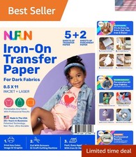 Professional Quality Iron-On Heat Transfer Paper for Dark T-Shirts - 5 Pack