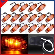 16x 2.5" Amber Oval 2 Diode Side Clearance Marker Light For Trailer Truck PickUp