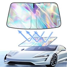 Windshield Sun Shade, car Front Windshield Sunshade with Mirror Dazzling laser