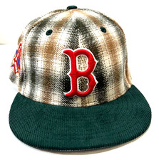 Boston Red Sox MLB NE Cooperstown 1961 ASG Plaid Fitted Hat~White/Tan/Green