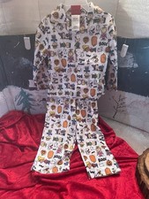 Peanuts Novelty Pajama Set Size 4 Kids Peanuts Gang Flannel White  Multi