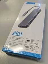 New Sealed - 6 in 1 Type C USB Hub - Type C, USB 3.0 4K HDMI, Card Slots -NEW 