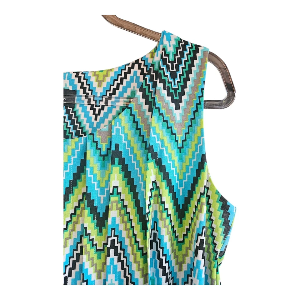 Vestido recto RN Studio by Ronni Nicole sin mangas geométrico multicolor talla M  Foto 4 de 4