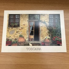 CARTOLINA COLORI VINTAGE COLLEZIONE TOSCANA CORTILE DI CASA COLONICA 