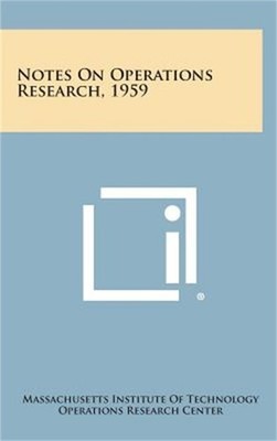 Notes on Operations Research, 1959 (Hardback or Cased Book)