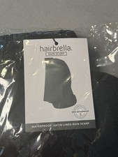 Hairbrella Satin Lined, Waterproof Infinity Rain Scarf - Black