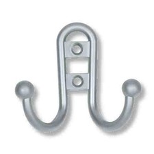  12 Pack Double Robe Hook with Ball Ends Aluminum Finish