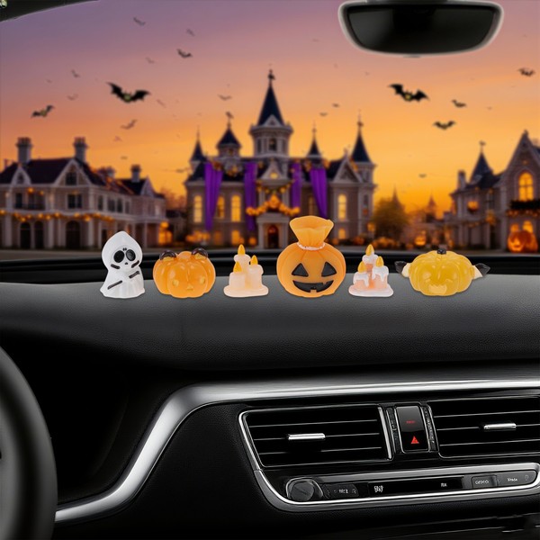 Halloween Figuren KüRbis Geist Halloween Miniaturen Resin Mehrfarbig-image