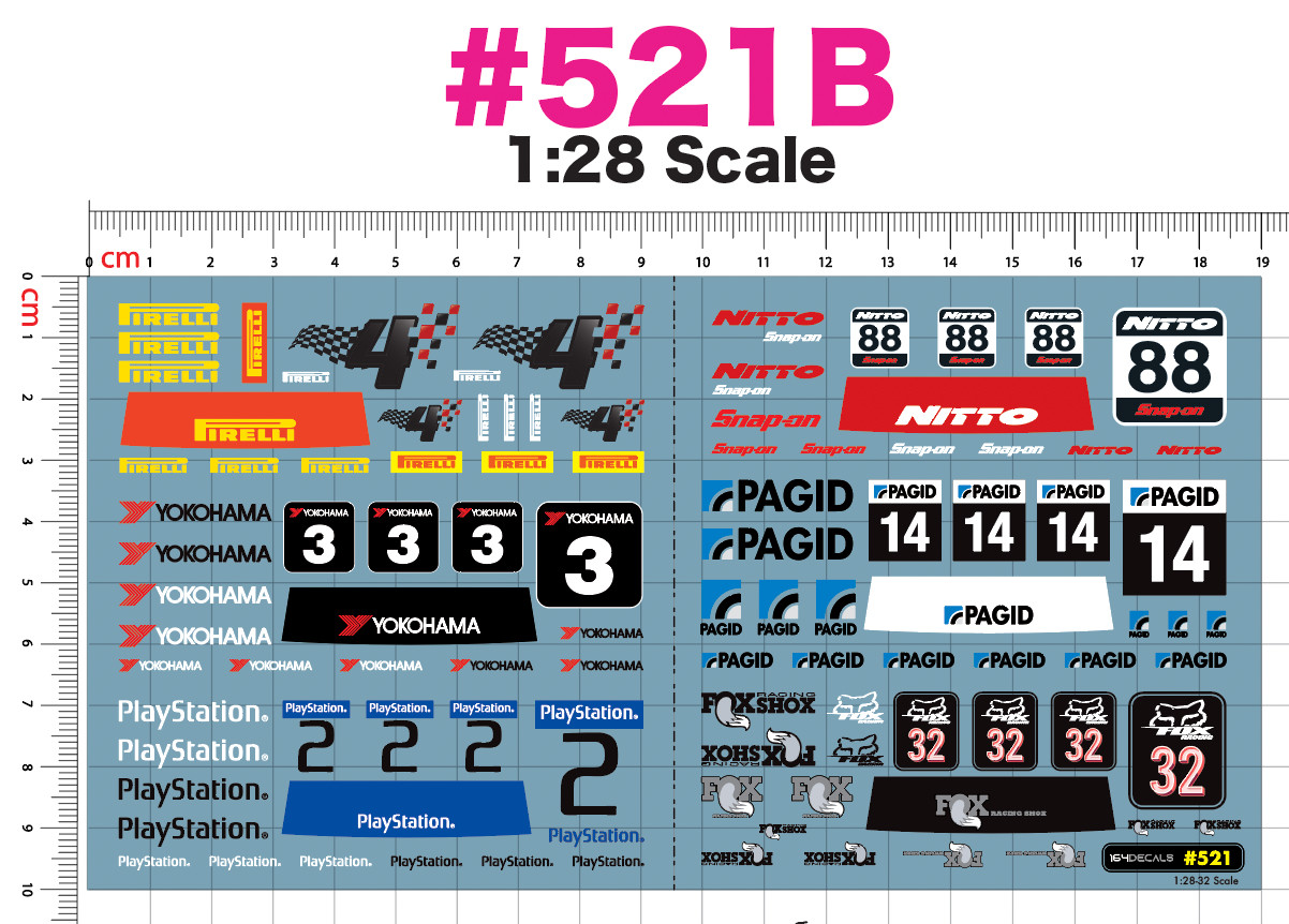Waterslide Decals Custom 1:64 1:28 1:24 All Scale Rc # 521