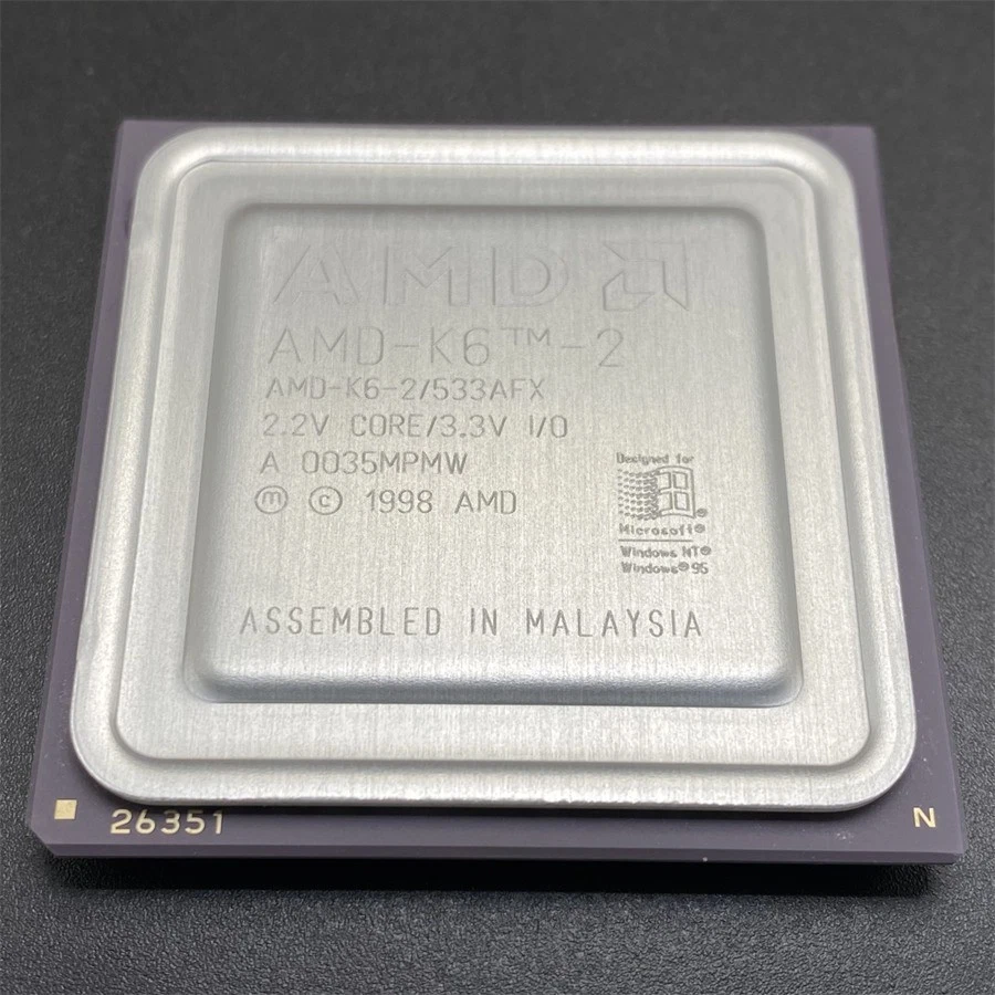 AMD K6-2/533AFX CPU 533MHz 2.2V x86 32bit Socket7 Desktop Processor 97MHz-Bus - Image 2 of 4