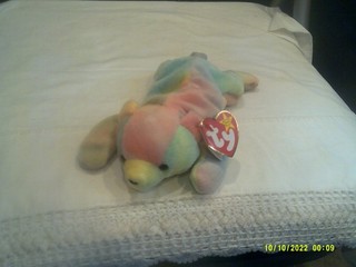 Vtg. Ty Beanie Baby Sammy the Ty dyed Bear org tags DOB 6/23/1998