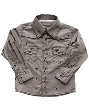 Toddler-Boys' Cowboy Hardware Skill Scatter Long Sleeve Snap Stretch Western -