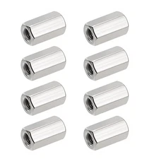 Hex Coupling Nuts M10 x 1.25-Pitch UNF 25mm/0.98" Length 8 Pack 304 Stainless...
