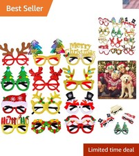 Reusable Glitter Christmas Glasses - 12 Styles for Memorable Holiday Moments