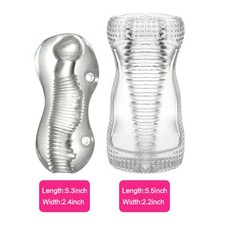 Realistic Male Masturbator Stroker Clear Textured Penis Sleeve for Male Sex Toys