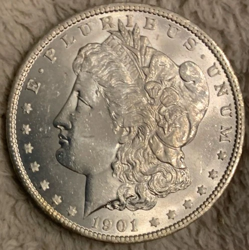 1901-O MORGAN 90% SILVER DOLLAR (au-BU) Nice Luster