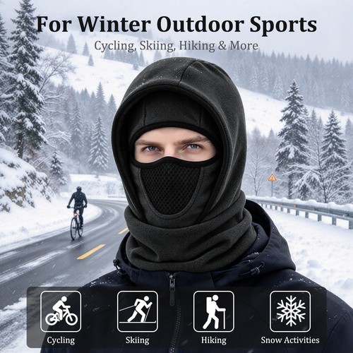 Winter Thermal Fleece Balaclava - 4-in-1 Windproof Face Mask for Men and Women - Afbeelding 3 van 13