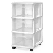 Homz Plastic 3 Drawer Medium Storage Container Tower