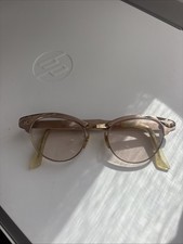 Vintage 1950's Universal Alum Cat Eye Glasses 12k Gold Filled, Blush