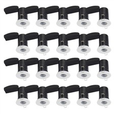 Set of 20 White GU20 Fire Rated IP65 Bathroom Recessed Ceiling Downlights Spots