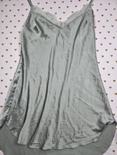 Victorias Secret Grey Satin Slip Dress Lingerie Nightie Medium