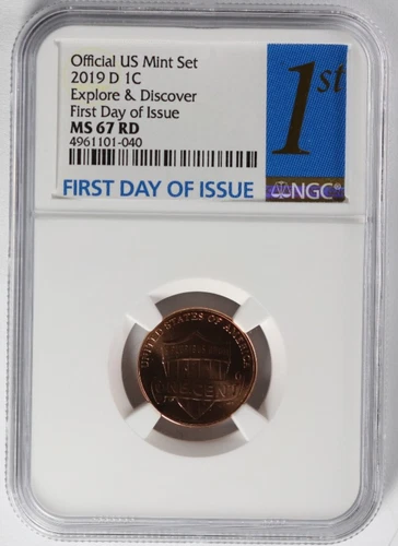 2019 D Lincoln Cent Explore and Discover FDOI NGC MS 67 RD
