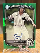 Edgleen Perez Bowman Chrome 2025 Green Refractor /99 Auto
