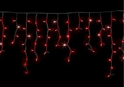 NEGOZIO MATTO SRLS Tenda Natalizia 120 Maxi Led Rossi Scintillanti Bianchi 3,5mt x 0,70cm Esterno