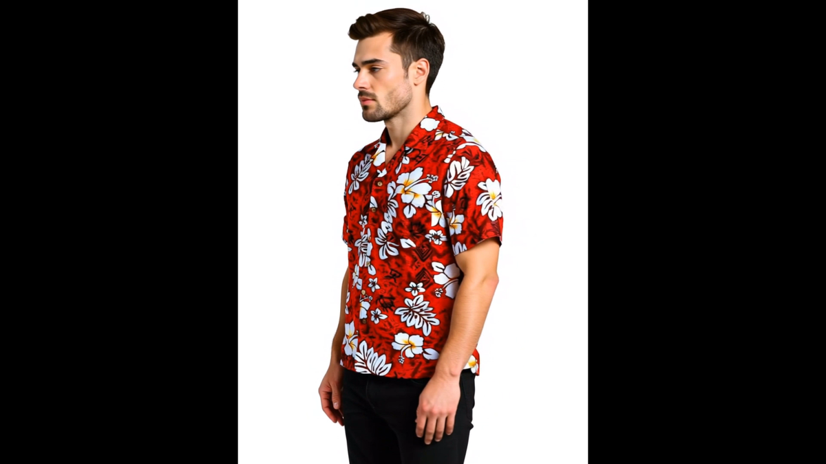 V.H.O. Chemise Hawaïenne Coupe Standard Homme Manches Courtes Poche Avant Funky Aloha été Perroquets Palmiers Unisexe, Parrot Bleu Foncé, XL