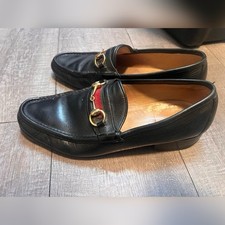 Gucci Horsebit Loafers Men 11.5 Black Leather Slip-On Snaffle Dress Shoes Italy